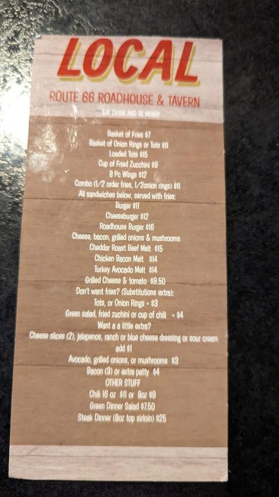 Route 66 Roadhouse & Tavern Menu image 1